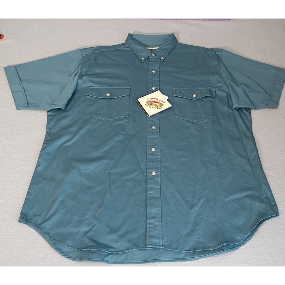 Cumberland Outfitters Western Shirt Men's Button Up Short‎ Sleeves Sz XLarge NWT